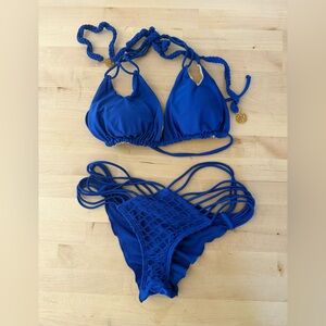 Electric Blue Strappy Bikini Set
